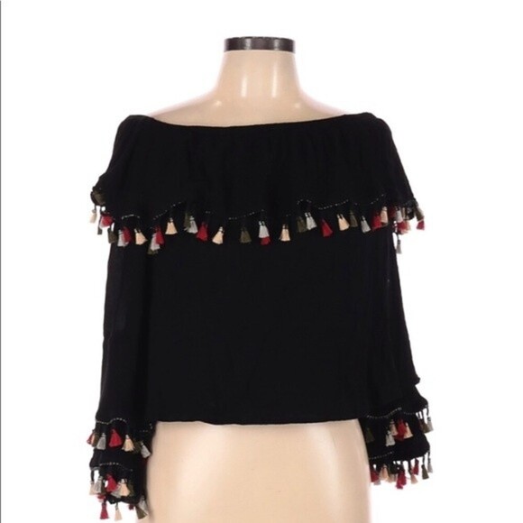 Altr’D state size large black off shoulder top - Picture 2 of 5